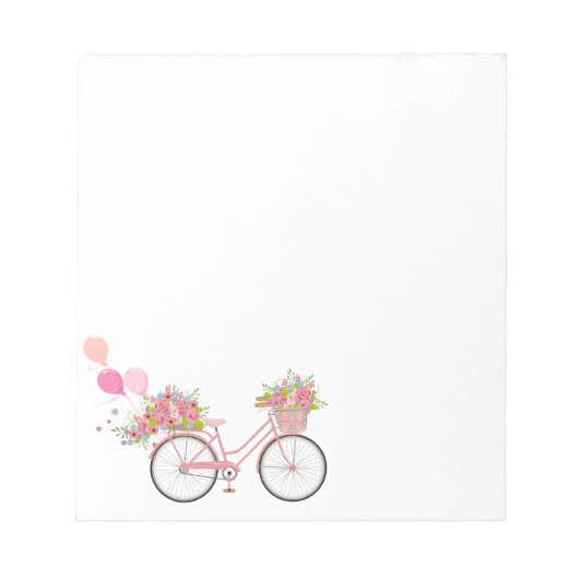Whimsical Pink Bicycle Notizblock (Vorderseite)