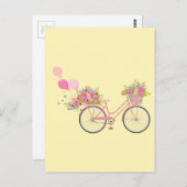 Whimsical Pink Bicycle Postkarte (Vorne/Hinten)