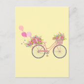 Whimsical Pink Bicycle Postkarte (Vorderseite)