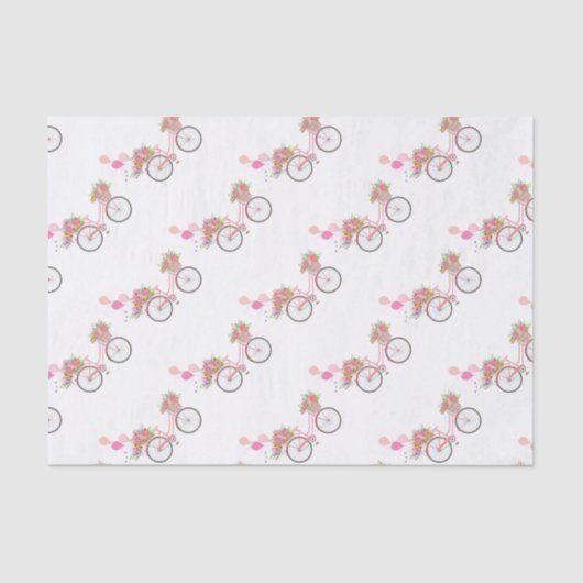 Whimsical Pink Bicycle Seidenpapier (Vorderseite)