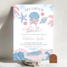 Whimsical Pink Blau All I Sea is Love Brautjungfer