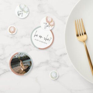 Whimsical Pink & Blue Balloon Gender Reveal Konfetti