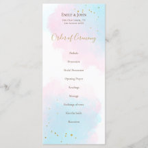 Whimsical Pink Blue Wasserfarben Pastellfarben Hoc