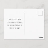 Whimsical Pink Blume Danke Postcard Postkarte (Rückseite)