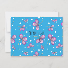 Whimsical Pink Blume Danke Postcard Postkarte