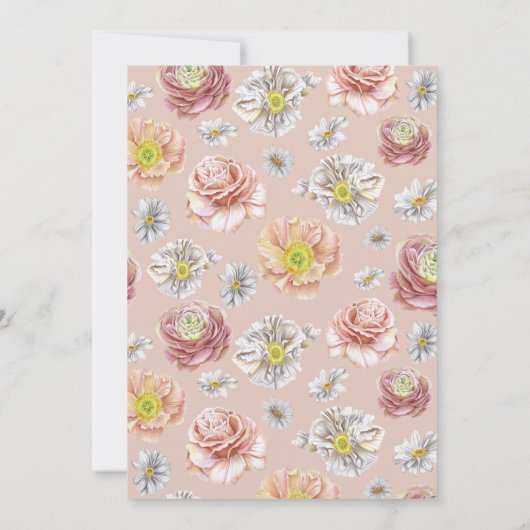 Whimsical Pink Boho Sonnige Liebe Wasserfarbenpräc Einladung (Rückseite)