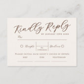 Whimsical Pink Boho Watercolor Floral Wedding RSVP Begleitkarte (Vorderseite)