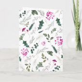 Whimsical Pink Botanicals Foto Weihnachten geklapp Karte (Rückseite)