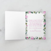 Whimsical Pink Botanicals Foto Weihnachten geklapp Karte (Innenseite)