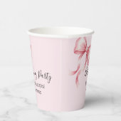 Whimsical Pink Bow Birthday Party Pappbecher (Rechts)