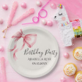 Whimsical Pink Bow Birthday Party Pappteller (Party)