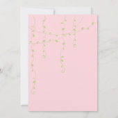 Whimsical Pink Bow Girl Dinosaur Babydusche Einladung (Rückseite)