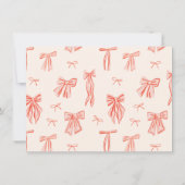 Whimsical Pink Bow Girl Foto Geburtstag Einladung (Rückseite)