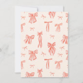 Whimsical Pink Bow Girl Geburtstag Einladung (Rückseite)