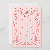 Whimsical Pink Bow Wavy Frame Girl Baby Shower Einladung (Rückseite)