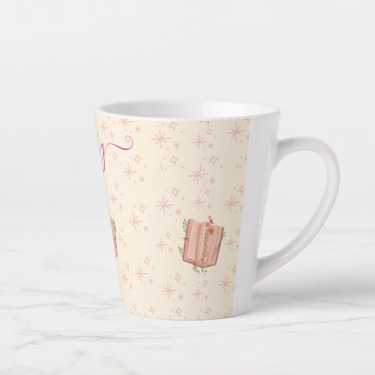 Whimsical Pink Buch & Sterne Milchtasse (Rechts)