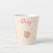 Whimsical Pink Buch & Sterne Milchtasse (Vorderseite)