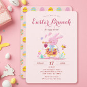Whimsical Pink Bunny Garden Osterfest Ei Jagd Einladung