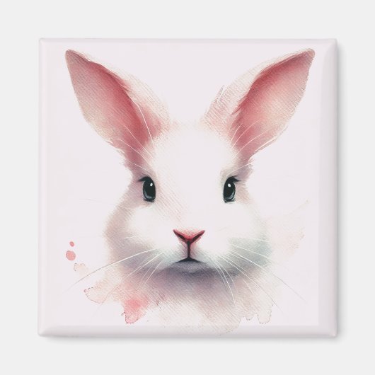 Whimsical Pink Bunny Magnet (Vorne)