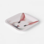 Whimsical Pink Bunny-Watercolor Pastellpapierplatt Pappteller (Gewinkelt)