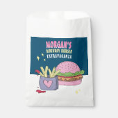 Whimsical Pink Burger and Fries Birthday Party Geschenktütchen (Vorderseite)