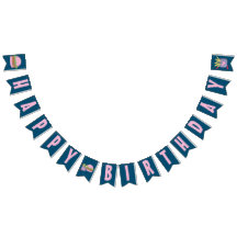 Whimsical Pink Burger und Fries Happy Birthday