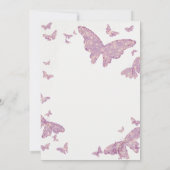 Whimsical Pink Butterfly Boho Girl Baby Dusche Einladung (Rückseite)