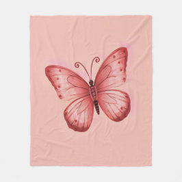  Whimsical Pink Butterfly  Fleecedecke