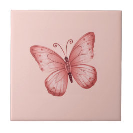   Whimsical Pink Butterfly  Fliese