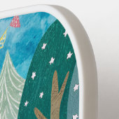 Whimsical Pink Camper Van Camping Scene Pickleball Schläger (Linke Seite)