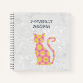 Whimsical Pink Cat Star Rezept Notizblock (Vorderseite)