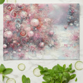 Whimsical Pink Christmas Tree Personalized Geschirrtuch (Gefaltet)