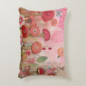 Whimsical Pink Collage Blume Szene Dekokissen (Vorderseite(Vertikal))