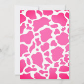 Whimsical Pink Cow Farm Thema Kinderdusche Einladung (Rückseite)