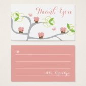 Whimsical Pink Cupcakes Tree Birthday DIY Geschenk (Vorne & Hinten)