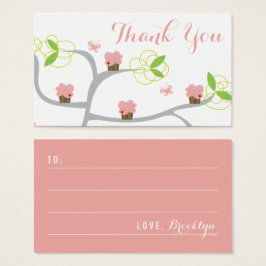 Whimsical Pink Cupcakes Tree Birthday DIY Geschenk