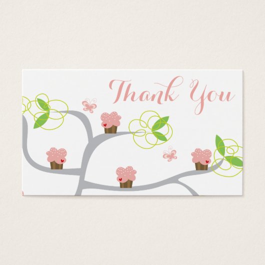 Whimsical Pink Cupcakes Tree Birthday DIY Geschenk (Vorderseite)