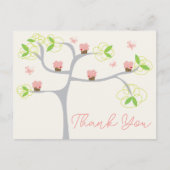 Whimsical Pink Cupcakes Tree Geburtstag Vielen Dan Postkarte (Vorderseite)