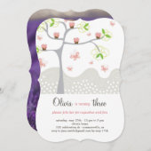 Whimsical Pink Cupcakes Tree Girl Birthday Einladu Einladung (Vorne/Hinten)