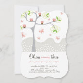 Whimsical Pink Cupcakes Tree Girl Birthday Einladu Einladung (Vorderseite)