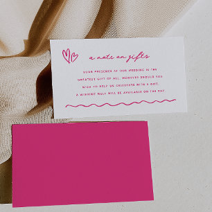 Whimsical Pink Doodle ein Hinweis auf Geschenke Begleitkarte