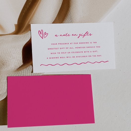 Whimsical Pink Doodle ein Hinweis auf Geschenke Begleitkarte