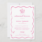 Whimsical Pink Doodle Probe Dinner Ankündigung (Vorderseite)