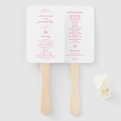 Whimsical Pink Doodle Wedding Program Fächer (Vorne und Hinten)
