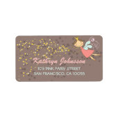 Whimsical Pink Faicess Magic Stars Adresse Adressaufkleber (Vorne)