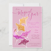 Whimsical Pink Fairy First Magic Geburtstag Einladung (Vorderseite)