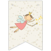 Whimsical Pink Fairy Princess Girl Birthday Foto Wimpelkette (Erste Fahne)
