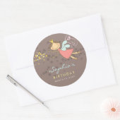 Whimsical Pink Fairy Stars Girl Birthday Runder Aufkleber (Umschlag)