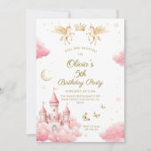 Whimsical Pink Fairy Tale Castle Birthday Einladung (Vorderseite)