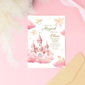 Whimsical Pink Fairytale Princess Birthday Einladung